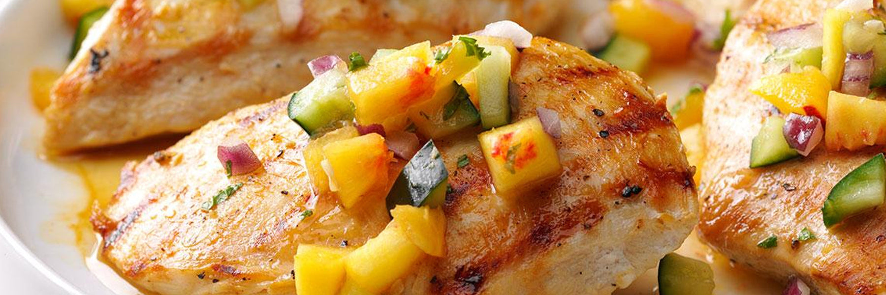 Chicken with Cucumber Melon Relish
