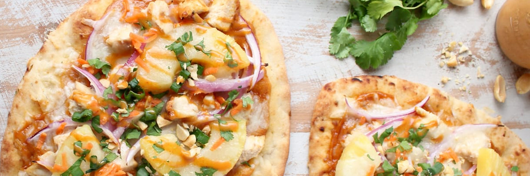 Thai Peanut Naan Pizza