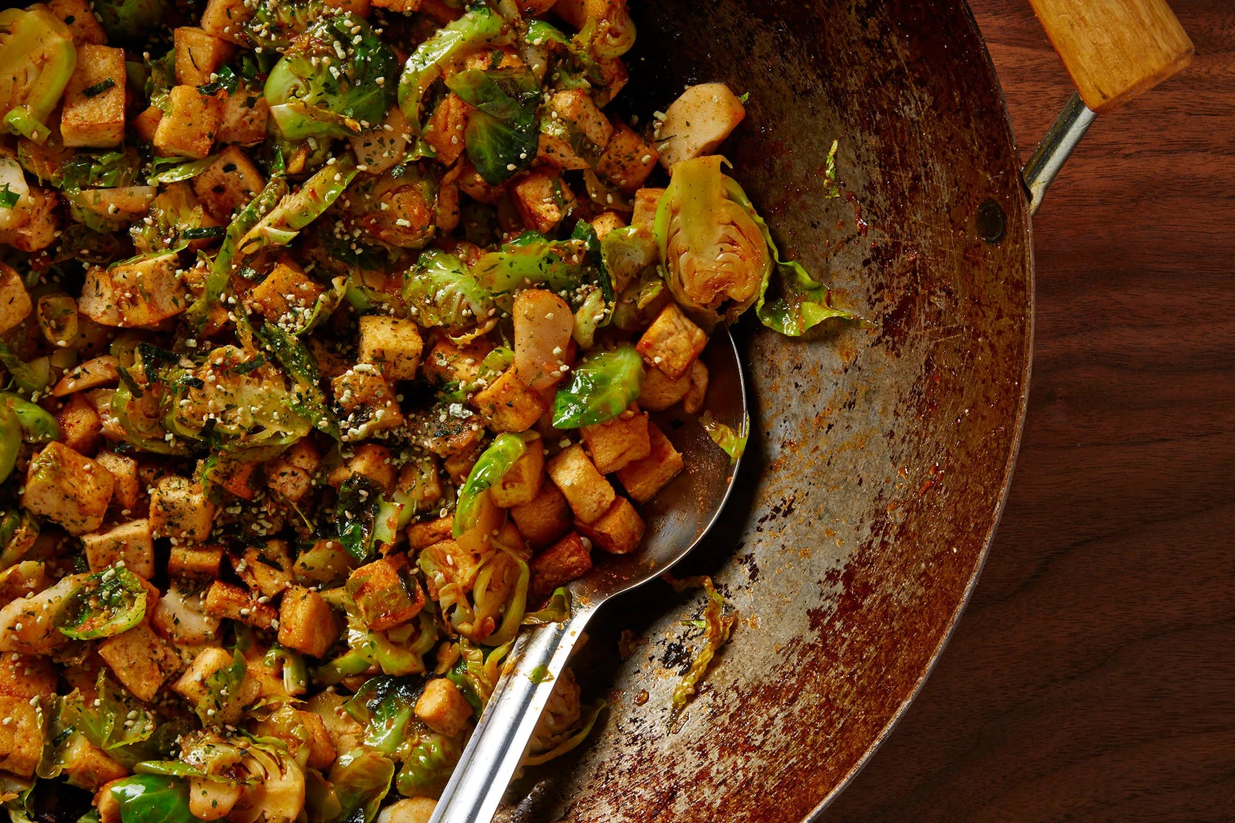 Tofu Stir-Fry with Brussels Sprouts