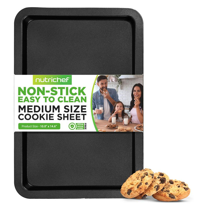 Medium Cookie Sheet - Non-Stick Bake Trays With Black Coating Inside & Outside, Compatible With Model: Nczk3B (Gray)