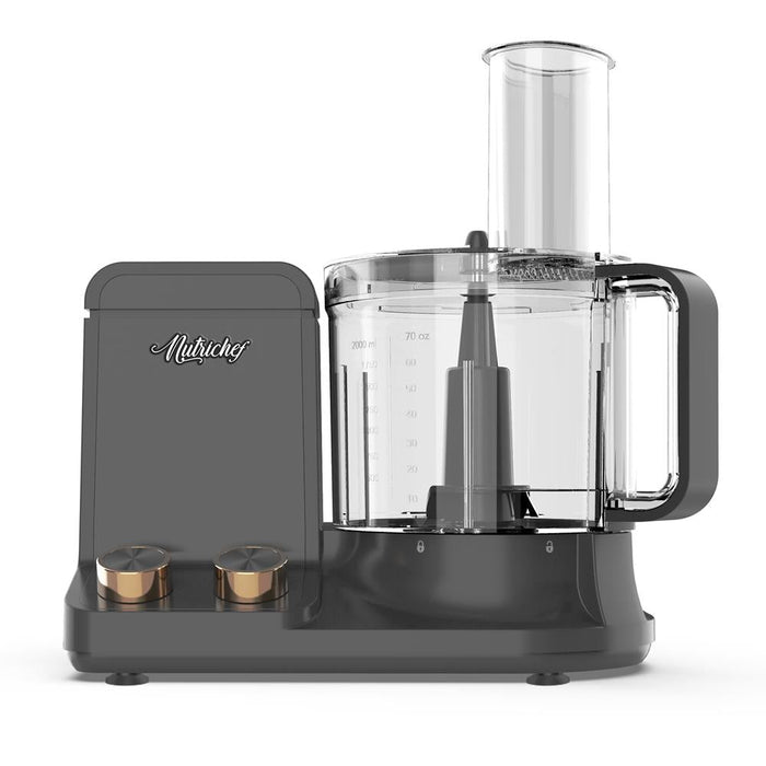 Robot culinaire multifonction - Moteur puissant ultra silencieux, comprend 6 lames d'attachement, capacité jusqu'à 2L