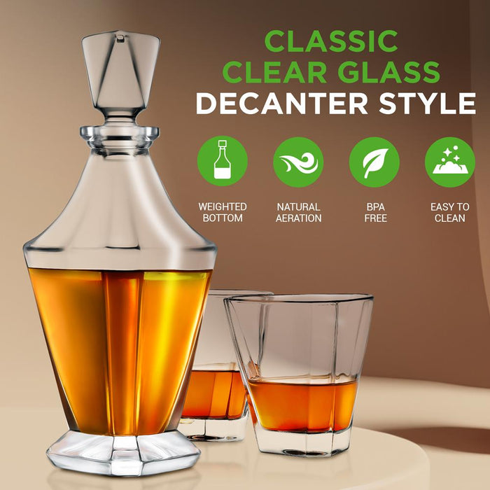 Carafe à whisky pour bar à domicile - Carafe à liqueur en verre pour brandy, vin, whisky ou vodka et plus