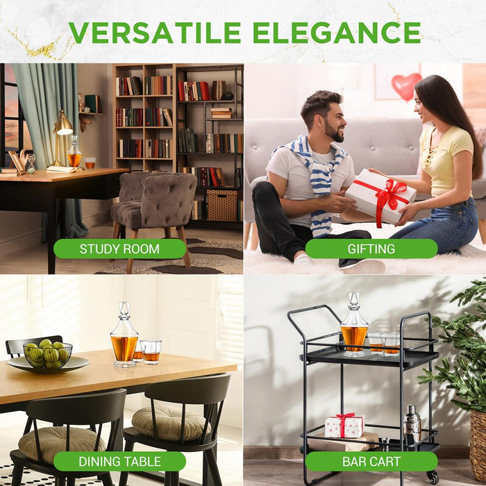 Carafe à whisky pour bar à domicile - Carafe à liqueur en verre pour brandy, vin, whisky ou vodka et plus