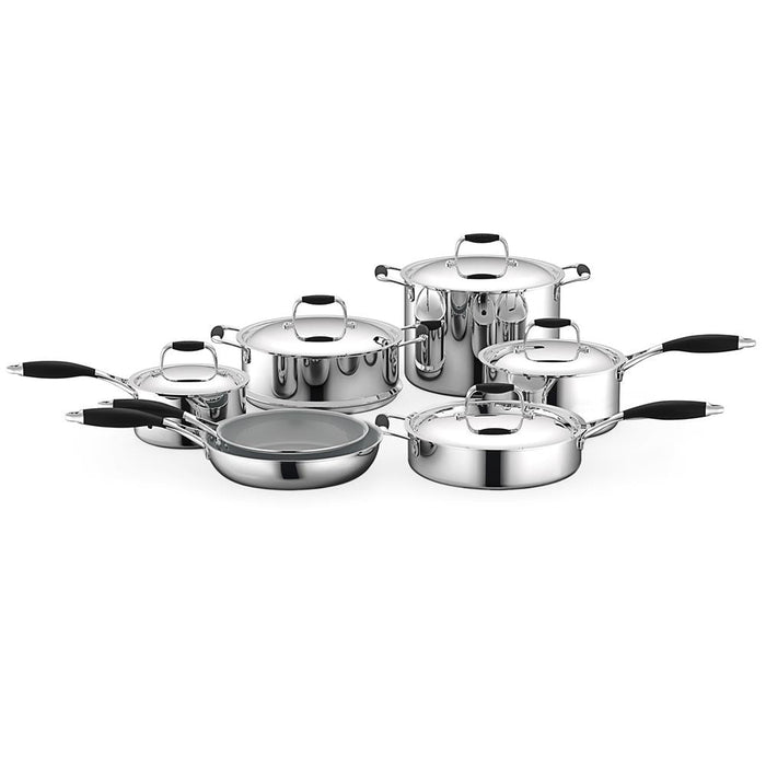 Kitchenware Pots & Pans Set - Clad Kitchen Cookware, Frypan Interior Coated With Prestige Ceramic Non-Stick Coating (12-Piece Set)