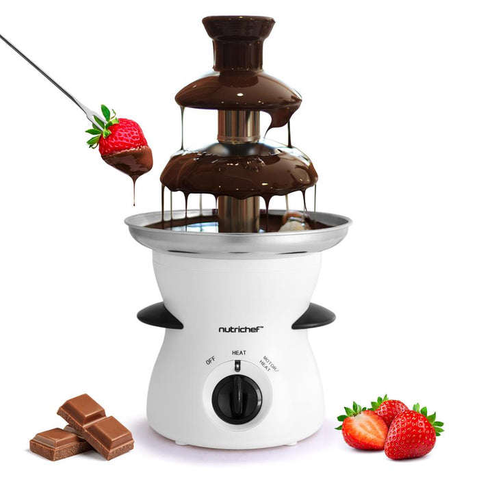 Electric Chocolate Fondue Pot - Countertop Chocolate Fondue Maker Fountain Chocolate Melter With 3-Tiers