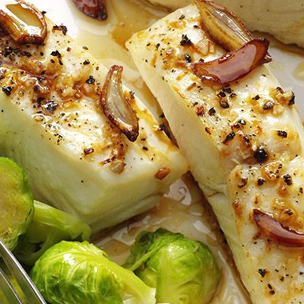 Ginger Halibut with Brussels Sprouts