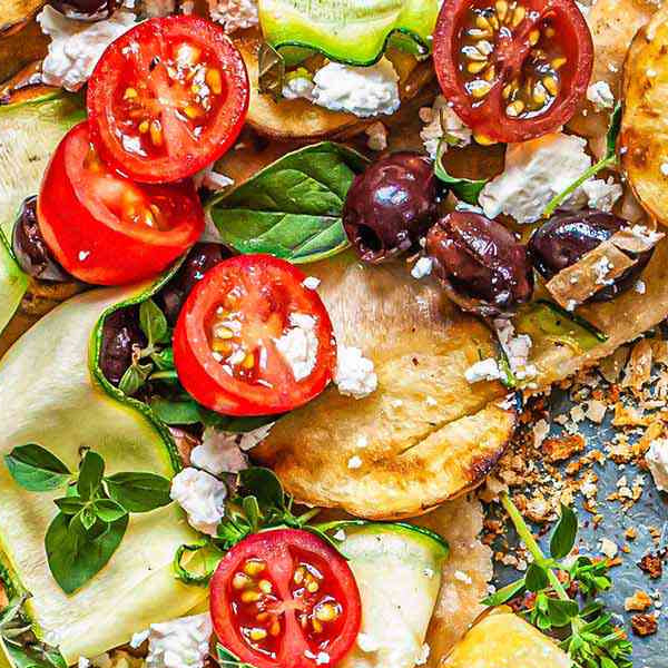 Greek Sausage Pita Pizza