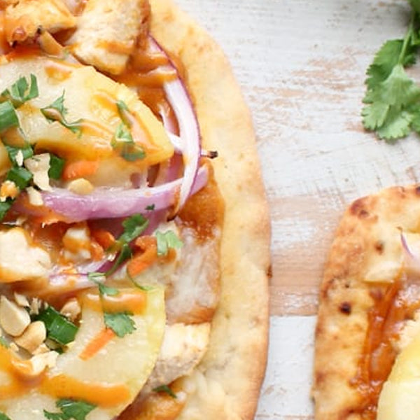 Thai Peanut Naan Pizza