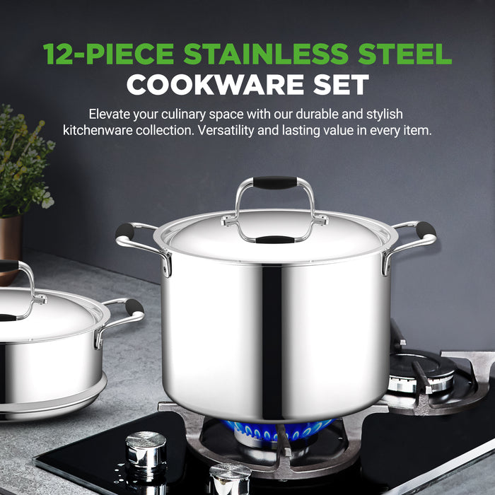 12pc cookware set silicone handles