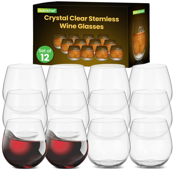 12pc crystal wine glasses