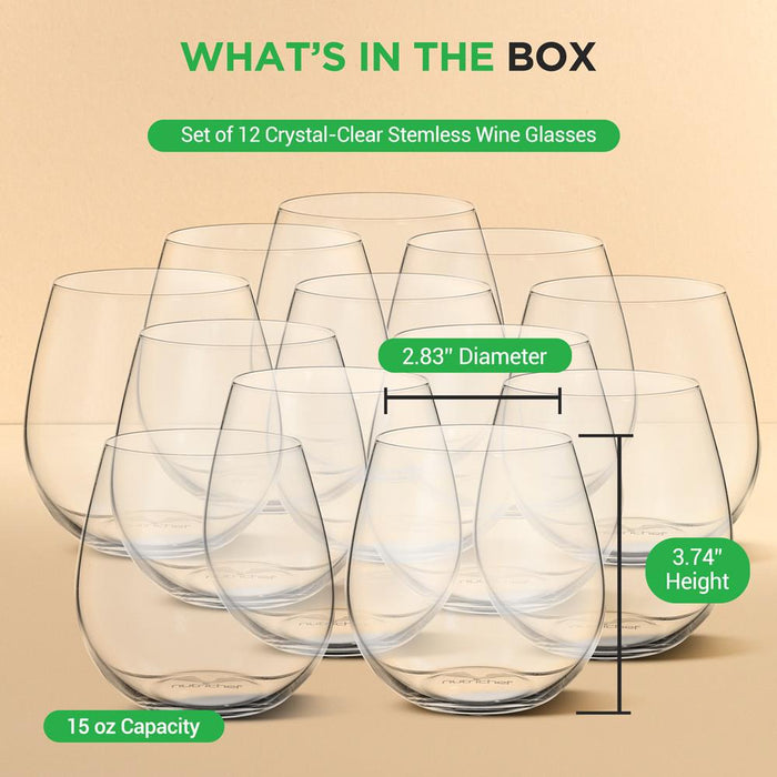 12pc crystal wine glasses