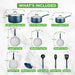 14pc nonstick cookware set blue