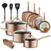 14pc nonstick cookware set gold