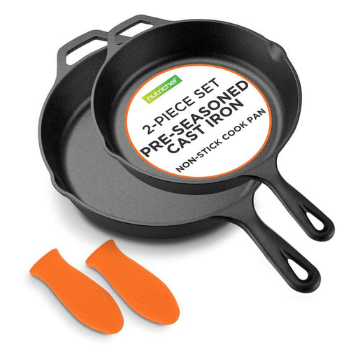 2pc cast iron skillet set