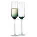 2pc champagne flutes green tint