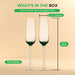 2pc champagne flutes green tint