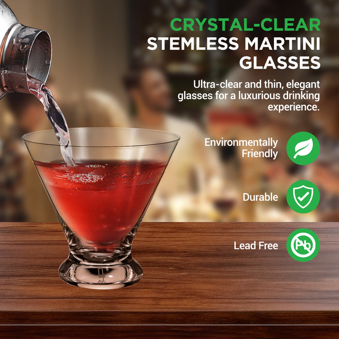 stemless martini glasses