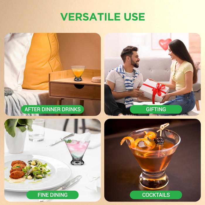 stemless martini glasses