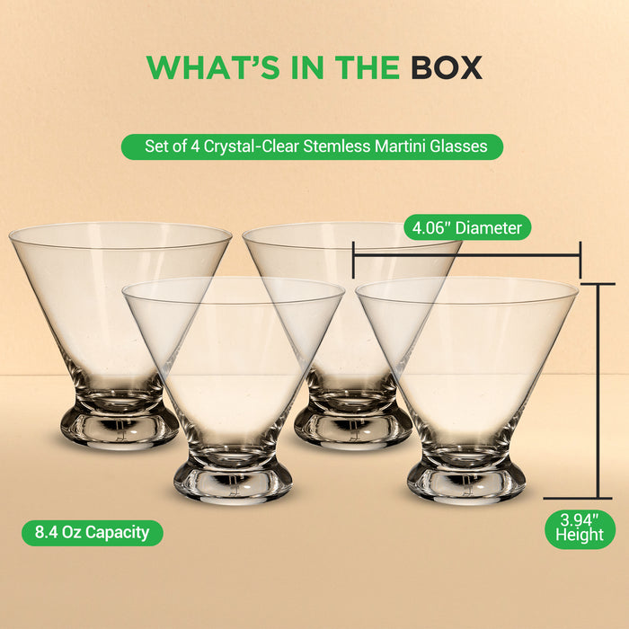 stemless martini glasses