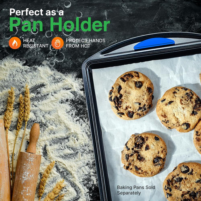 Blue Silicone Handles - Flexible Design For Nonstick Carbon Steel Bakeware Pans - Compatible With Models: Ncbk10S, Ncbk3S