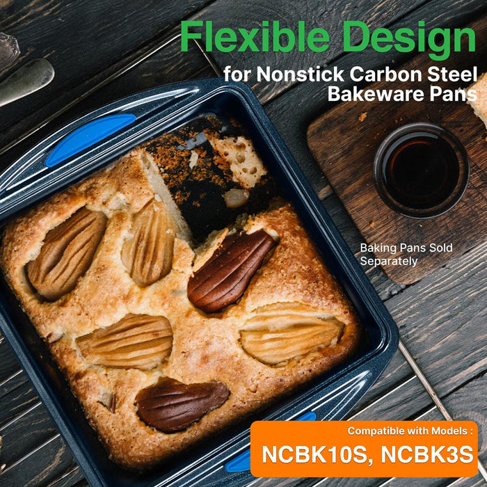 Blue Silicone Handles - Flexible Design For Nonstick Carbon Steel Bakeware Pans - Compatible With Models: Ncbk10S, Ncbk3S