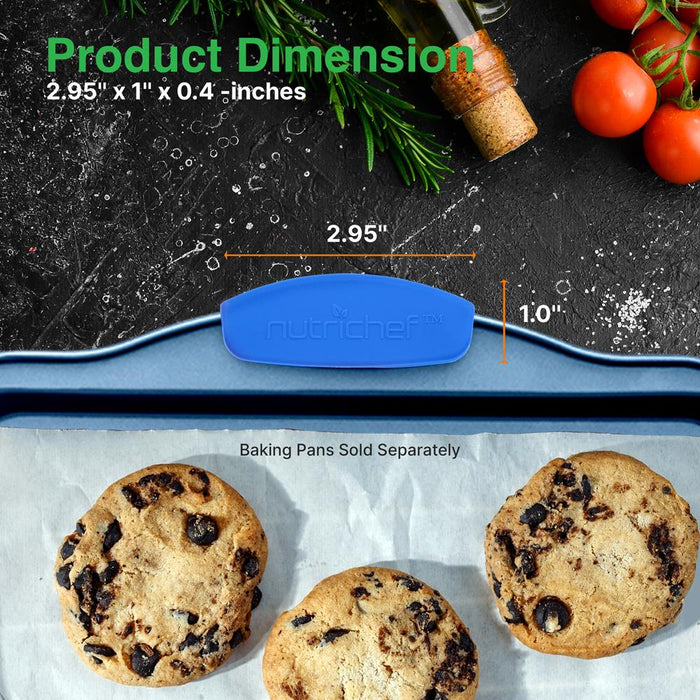 6 Pcs. Blue Silicone Handles - Flexible Design For Nonstick Carbon Steel Bakeware Pans - Compatible With Models: Ncsbsg78, Ncsbsg63, Ncsbsg60, Ncsbsg36