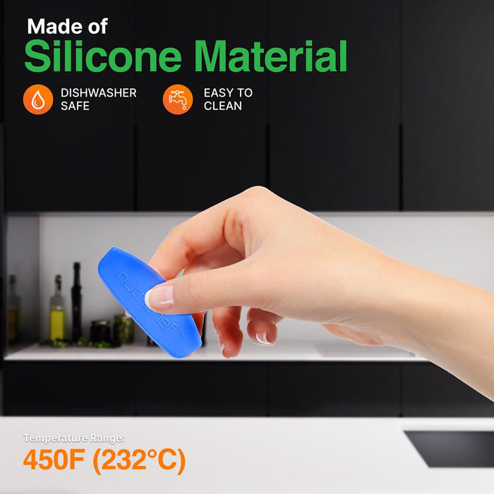 6 Pcs. Blue Silicone Handles - Flexible Design For Nonstick Carbon Steel Bakeware Pans - Compatible With Models: Ncsbsg78, Ncsbsg63, Ncsbsg60, Ncsbsg36