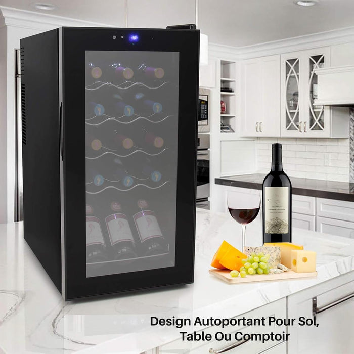 Wine Chilling Refrigerator Cellar - Digital Touch Button Control With Air Tight Seal, Contains Placement For Standing Bottles (15 Bottle Storage Capacity)