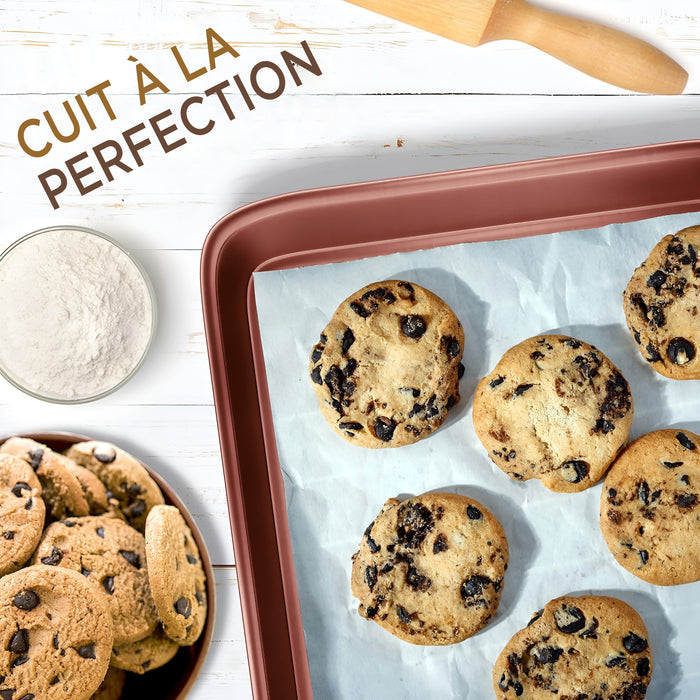 Kitchen Oven Baking Pans - Deluxe Non-Stick Cookie Sheet Bakeware (2-Piece)