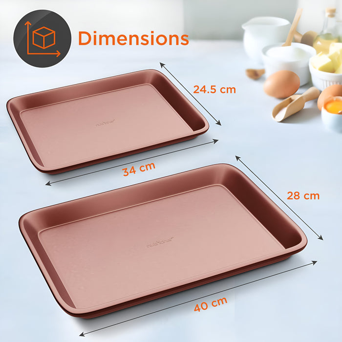 Kitchen Oven Baking Pans - Deluxe Non-Stick Cookie Sheet Bakeware (2-Piece)