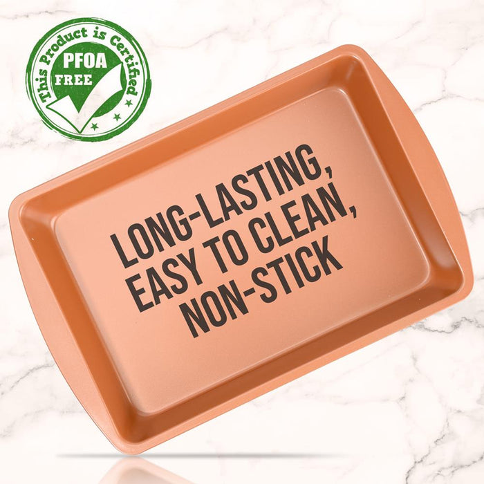 Baking Pan With Plastic Lid- Non-Stick And Stylish Metallic Coating Bake Pan With Plastic Cover, Compatible With Model: Nc5Pcs (Copper)