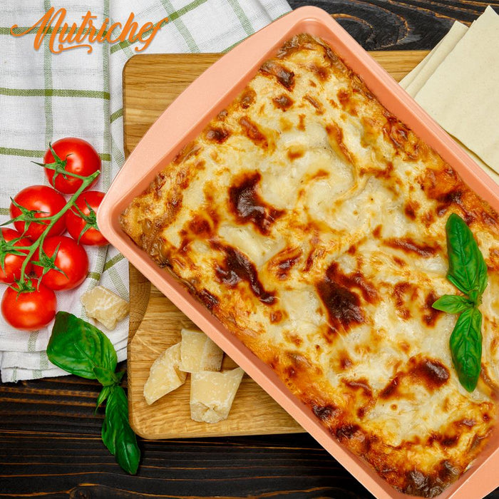 Baking Pan With Plastic Lid- Non-Stick And Stylish Metallic Coating Bake Pan With Plastic Cover, Compatible With Model: Nc5Pcs (Copper)