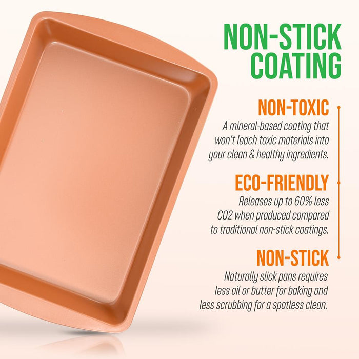 Baking Pan With Plastic Lid- Non-Stick And Stylish Metallic Coating Bake Pan With Plastic Cover, Compatible With Model: Nc5Pcs (Copper)