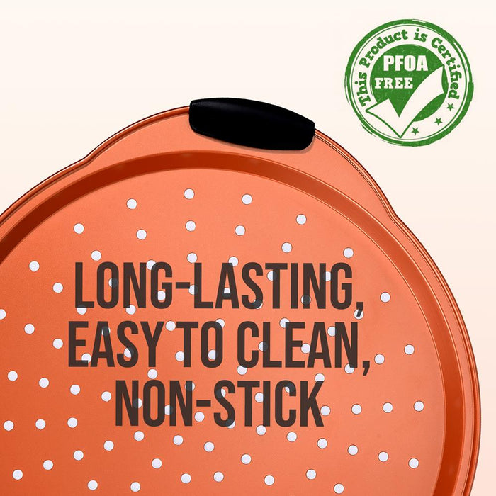 Non-Stick Pizza Pan - Flexible Nonstick Carbon Steel With Black Silicone Handles, Compatible With Models: Ncsbs54S, Ncsbs52S (Copper)