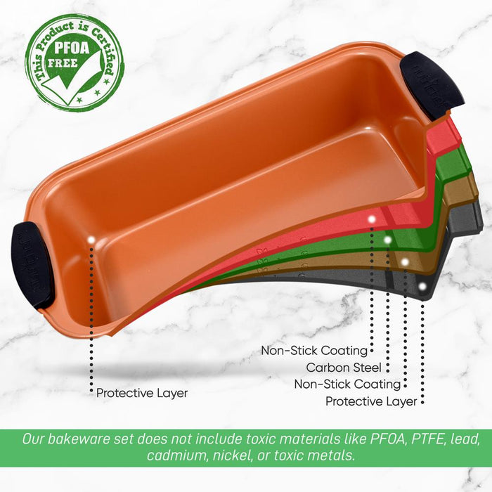 Non-Stick Loaf Pan - Flexible Nonstick Carbon Steel With Blue Silicone Handles, Compatible With Models: Ncsbs54S, Ncsbs52S (Copper)