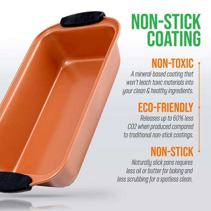 Non-Stick Loaf Pan - Flexible Nonstick Carbon Steel With Blue Silicone Handles, Compatible With Models: Ncsbs54S, Ncsbs52S (Copper)