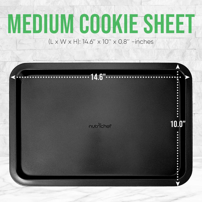 Medium Cookie Sheet - Non-Stick Bake Trays With Black Coating Inside & Outside, Compatible With Model: Nczk3B (Gray)