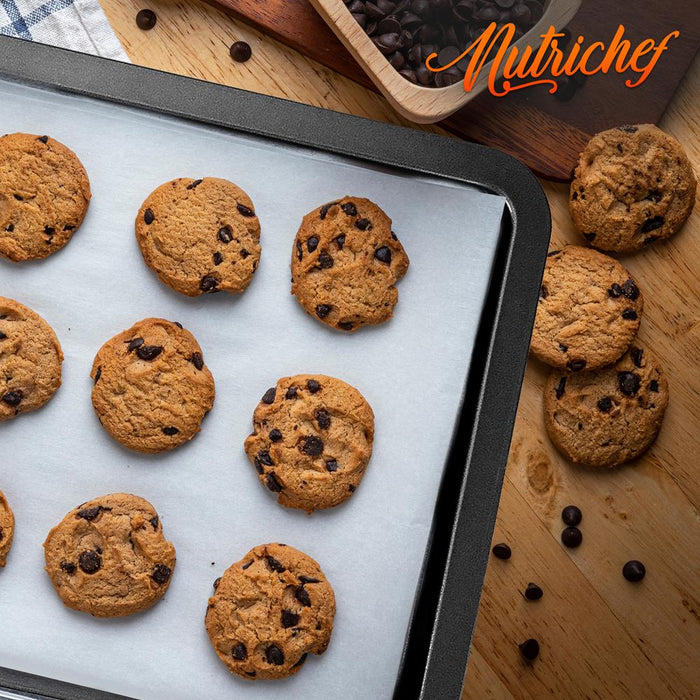 Medium Cookie Sheet - Non-Stick Bake Trays With Black Coating Inside & Outside, Compatible With Model: Nczk3B (Gray)