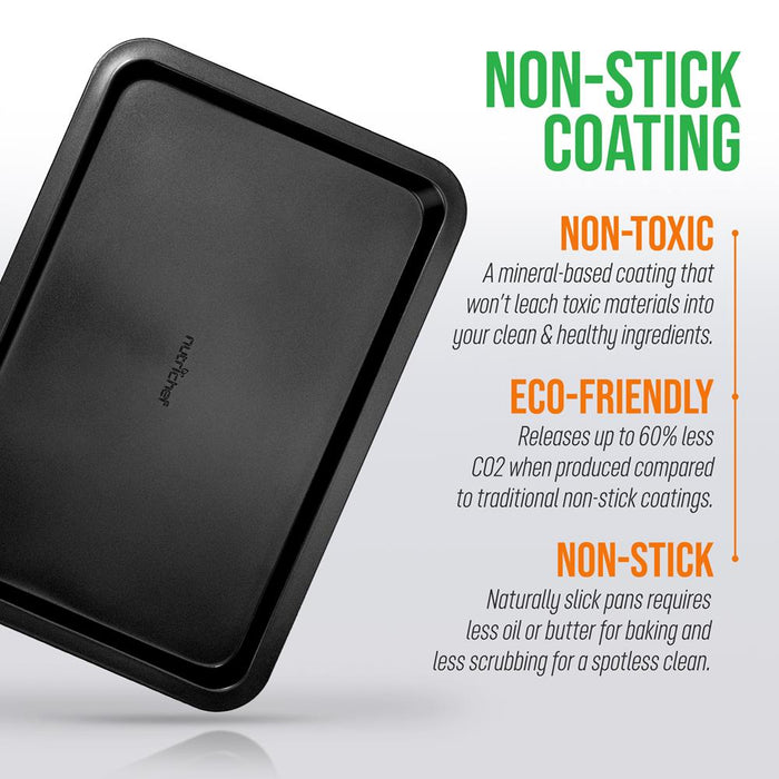 Medium Cookie Sheet - Non-Stick Bake Trays With Black Coating Inside & Outside, Compatible With Model: Nczk3B (Gray)