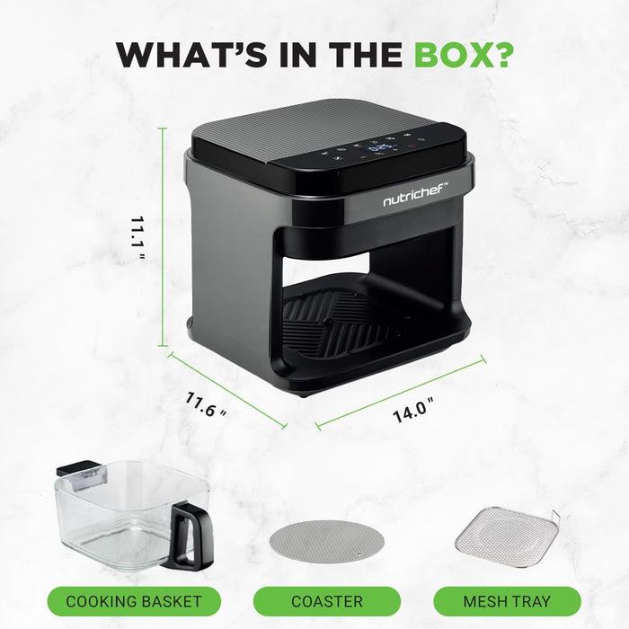 5.5 Liter Air Fryer - 5.8Qt Customized Digital Display Electric Oil Free Cooker With Transparent Window (Black)