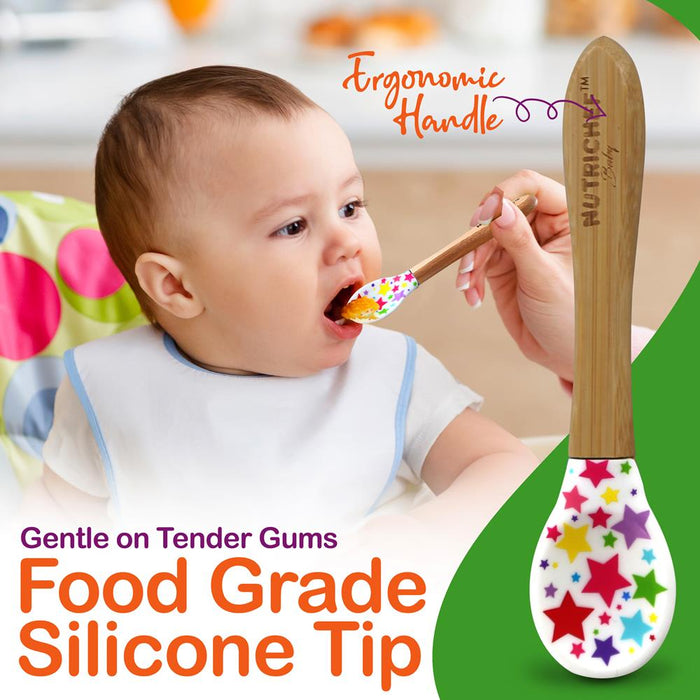Stars Bamboo Dinnerware Set With Silicone Suction For Kids