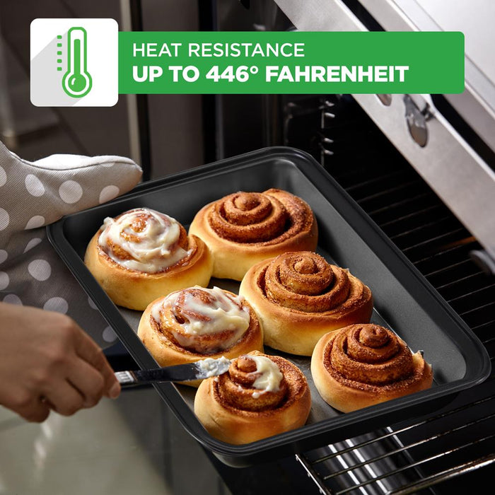 Kitchen Oven Baking Pans - Deluxe Nonstick Gray Coating Inside & Outside Carbon Steel Bakeware Set (10-Pieces)