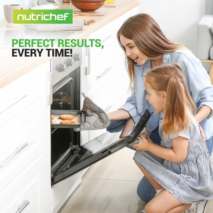 Kitchen Oven Baking Pans - Deluxe Nonstick Gray Coating Inside & Outside Carbon Steel Bakeware Set (10-Pieces)