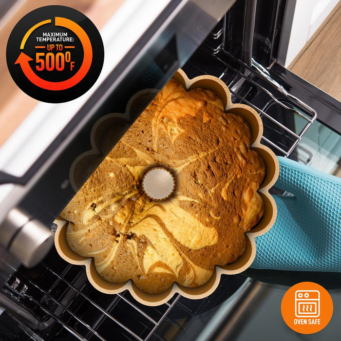 Extra Thick Cast Aluminum Marquise Fluted Cake Pan Baking Pan, 2 Layers Non-Stick Coating For Easy Release, Baking Supplies