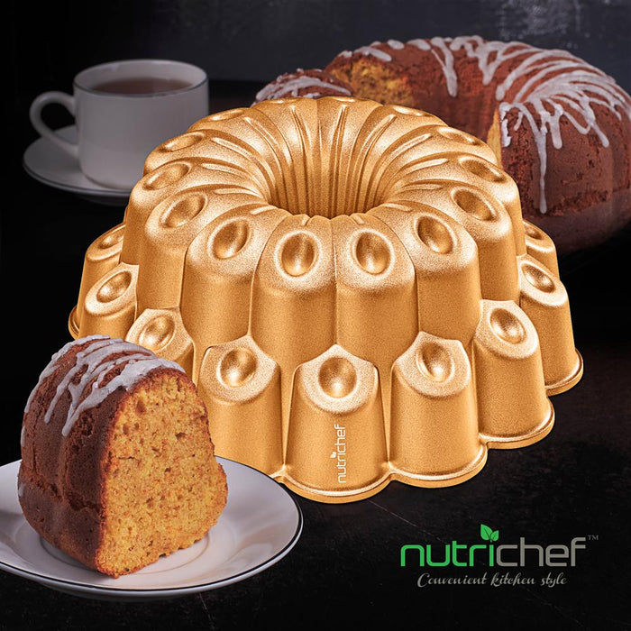 Extra Thick Cast Aluminum Marquise Fluted Cake Pan Baking Pan, 2 Layers Non-Stick Coating For Easy Release, Baking Supplies