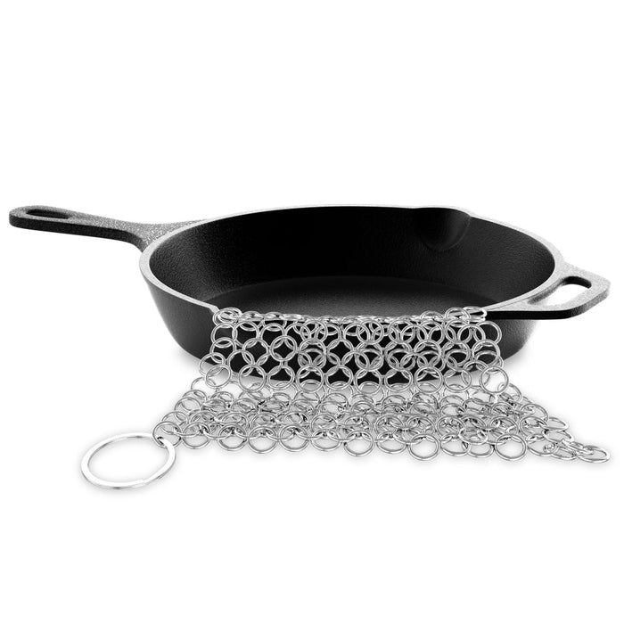 Stainless Steel Cast Iron Cleaner - Pan-Pot Dutch Oven Cleaning Tool, Metal Scraper Removes Stuck On Food