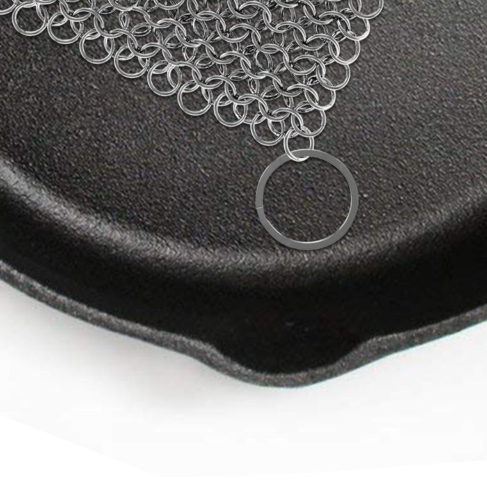 Stainless Steel Cast Iron Cleaner - Pan-Pot Dutch Oven Cleaning Tool, Metal Scraper Removes Stuck On Food