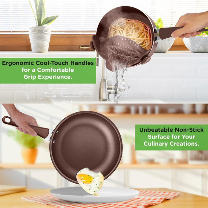 Kitchenware Pots & Pans Set – High-Qualified Basic Kitchen Cookware Set, Non-Stick (14-Piece Set)