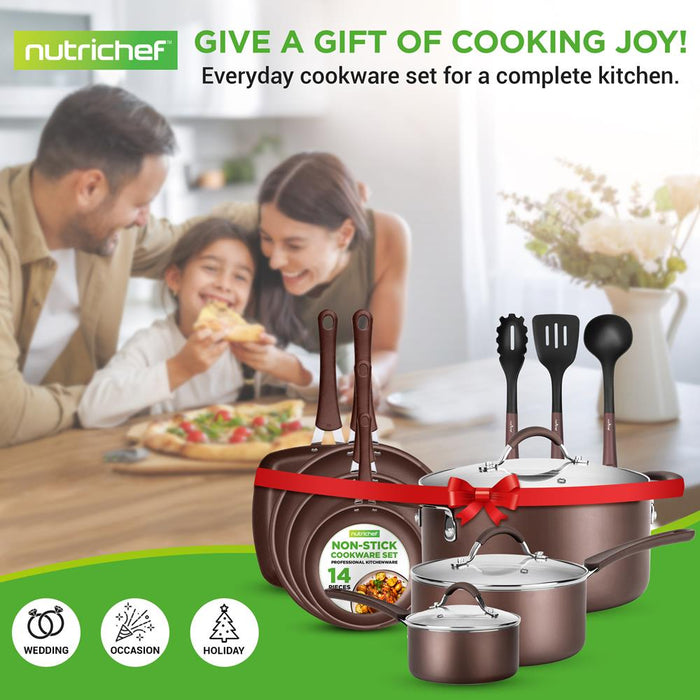 Kitchenware Pots & Pans Set – High-Qualified Basic Kitchen Cookware Set, Non-Stick (14-Piece Set)