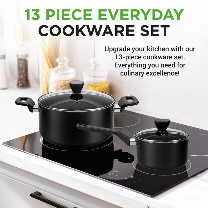 Kitchenware Pots & Pans - Stylish Kitchen Cookware Set, Non-Stick (13-Piece Set)